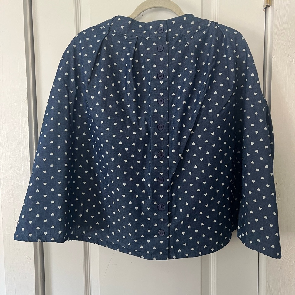 ModCloth Chambray Blue Polkadot Heart Skirt